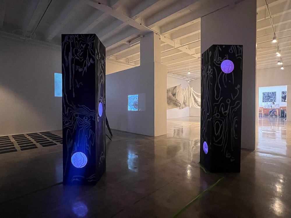 lost trees, installation view, Ronald H. Silverman Fine Arts Gallery, Cal State LA, 2023
