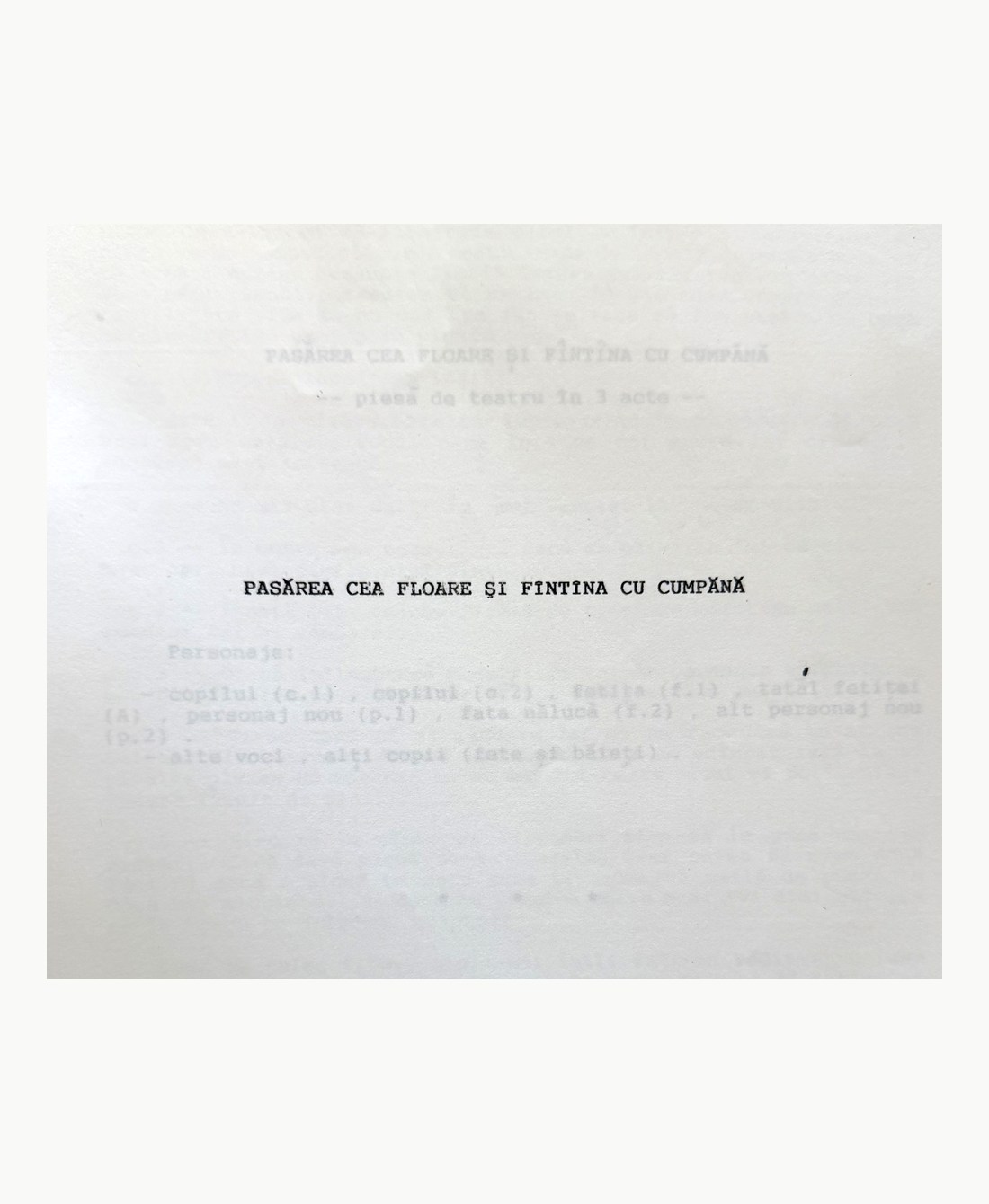 Title page of Pasarea cea floare si fintina cu cumpana