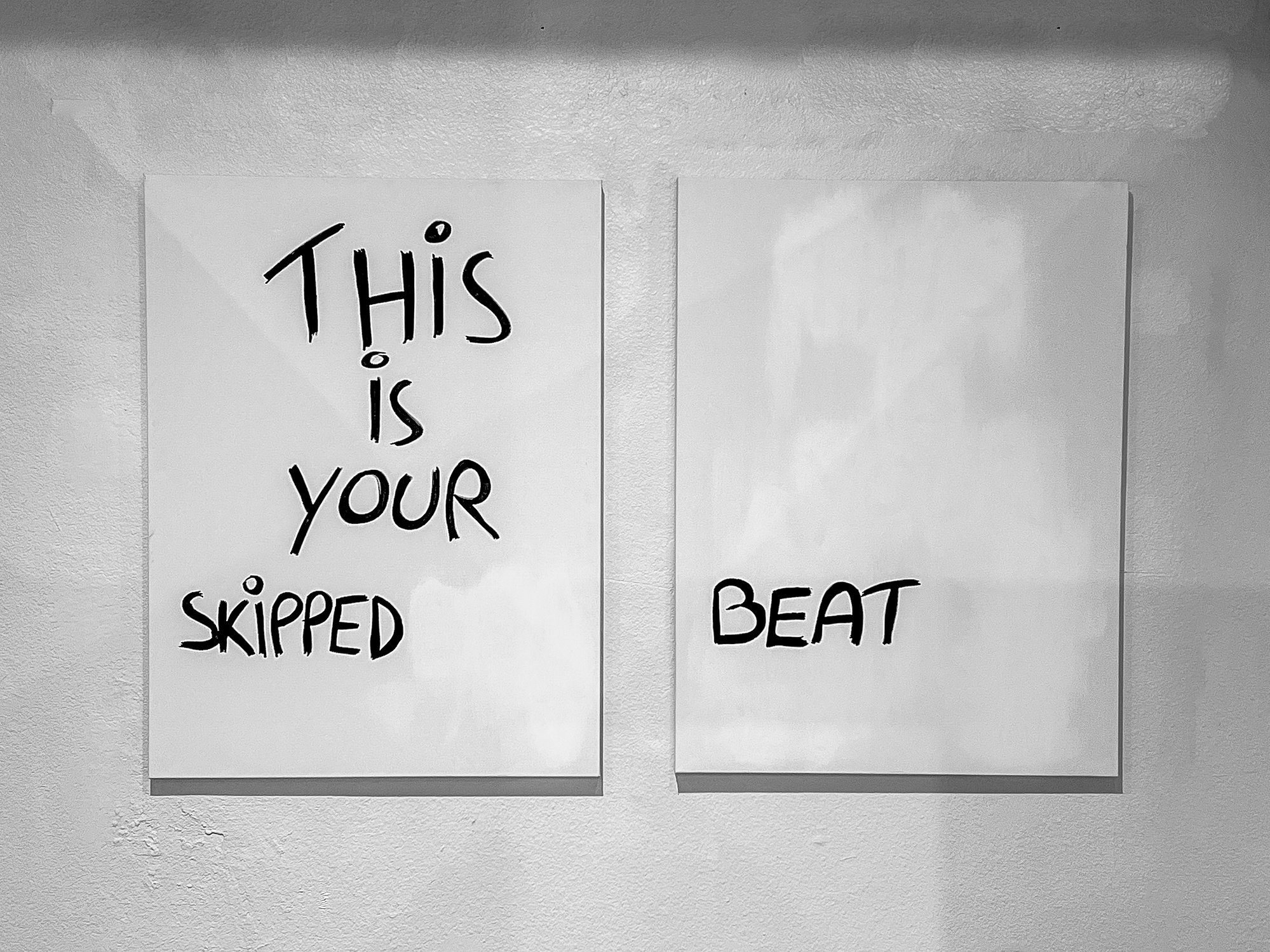 this is your skipped beat — acrylic on canvas, diptych, 2023