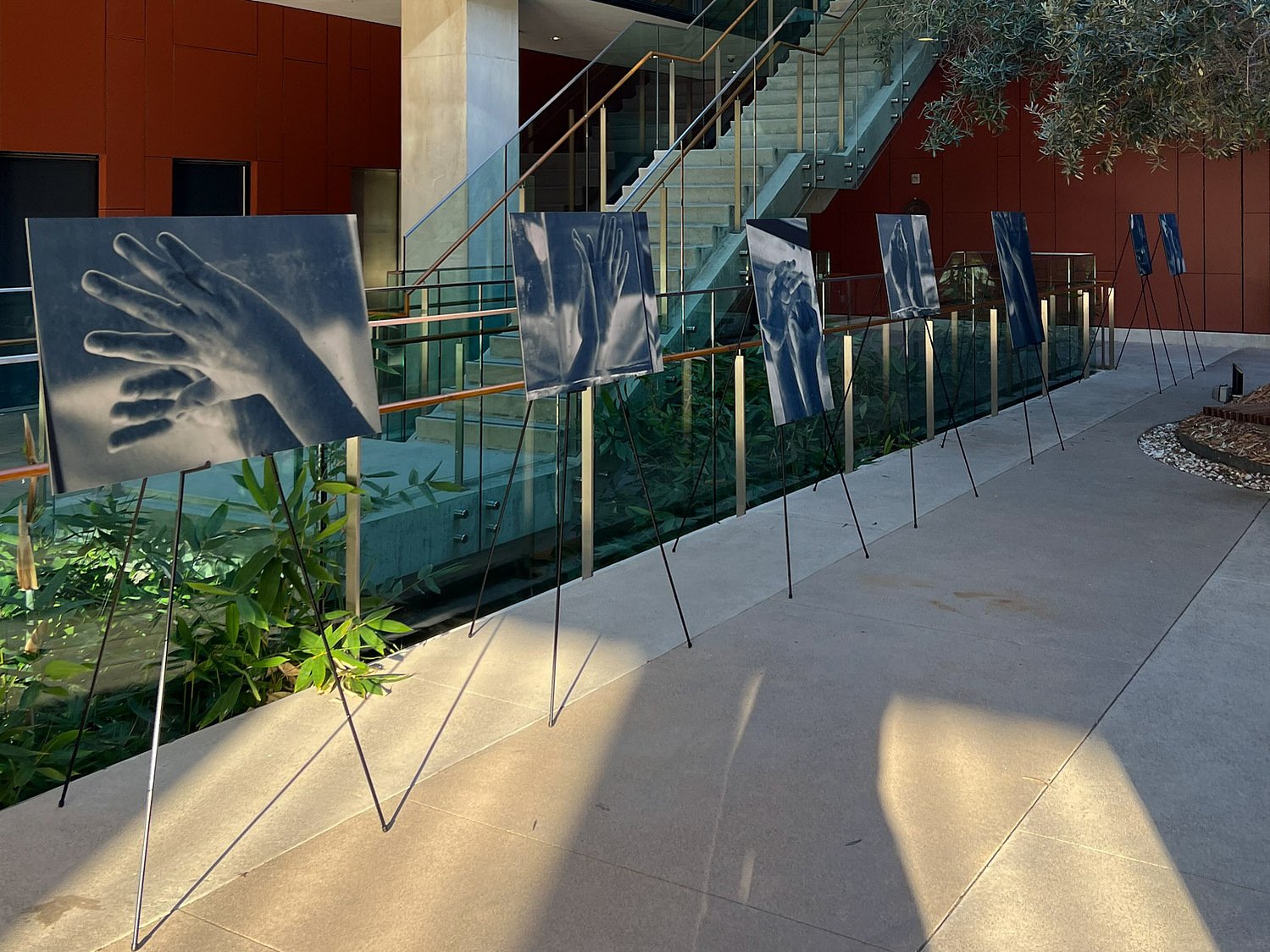 water hands, installation view at MET, UC San Diego Medical School, San Diego, 2023