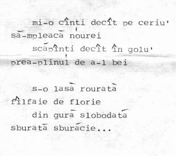 z&icirc;cere 16 from ceiu&rsquo;, scanned typewriter page