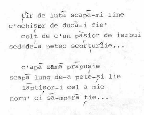 z&icirc;cere 18 from ceiu&rsquo;, scanned typewriter page