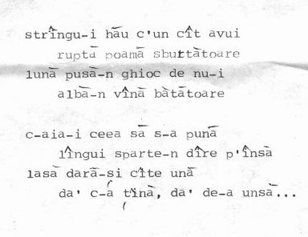 z&icirc;cere 19 from ceiu&rsquo;, scanned typewriter page