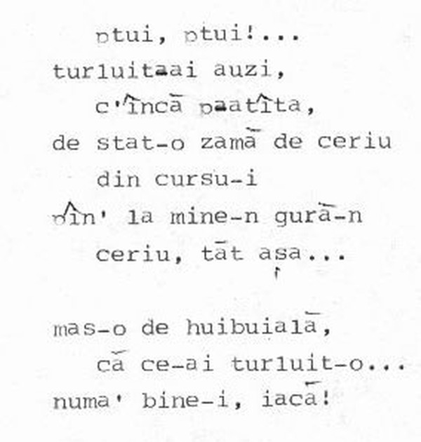 z&icirc;cere 23 from ceiu&rsquo;, scanned typewriter page