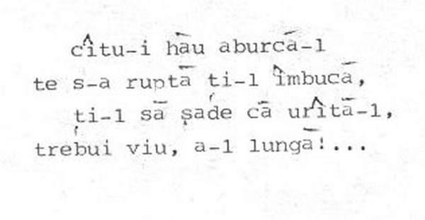 z&icirc;cere 4 from ceiu&rsquo;, scanned typewriter page