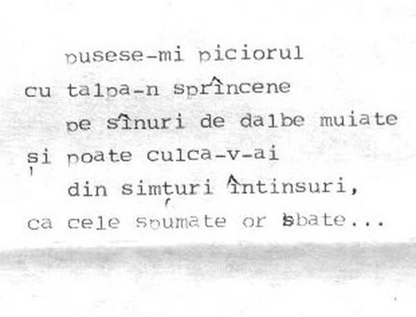 z&icirc;cere 5 from ceiu&rsquo;, scanned typewriter page