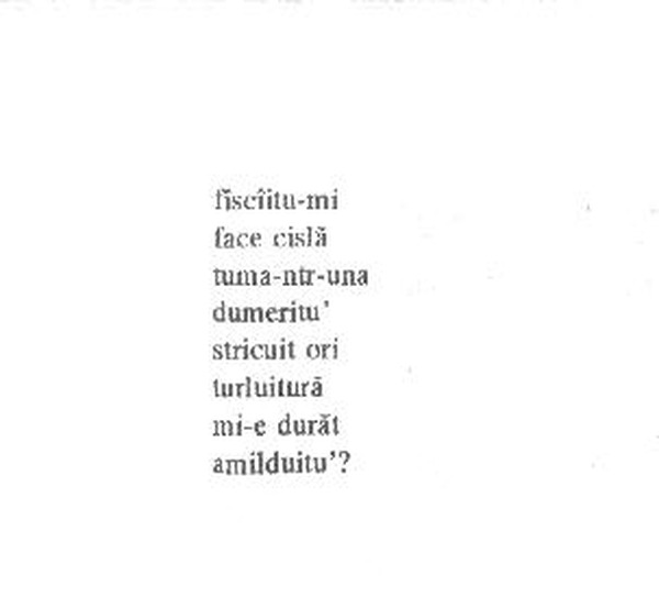 z&icirc;cere 1 from &icirc;ntru, scanned typewriter page