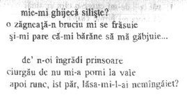 z&icirc;cere 28 from &icirc;ntru, scanned typewriter page