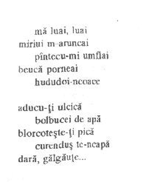 z&icirc;cere 5 from &icirc;ntru, scanned typewriter page