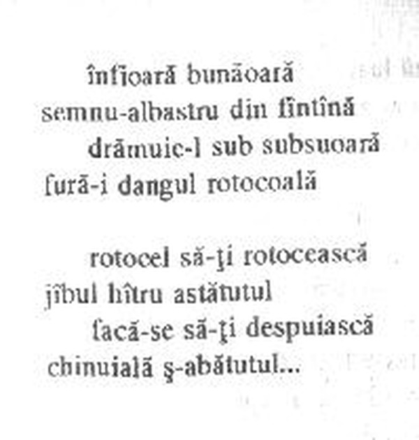 z&icirc;cere 6 from &icirc;ntru, scanned typewriter page