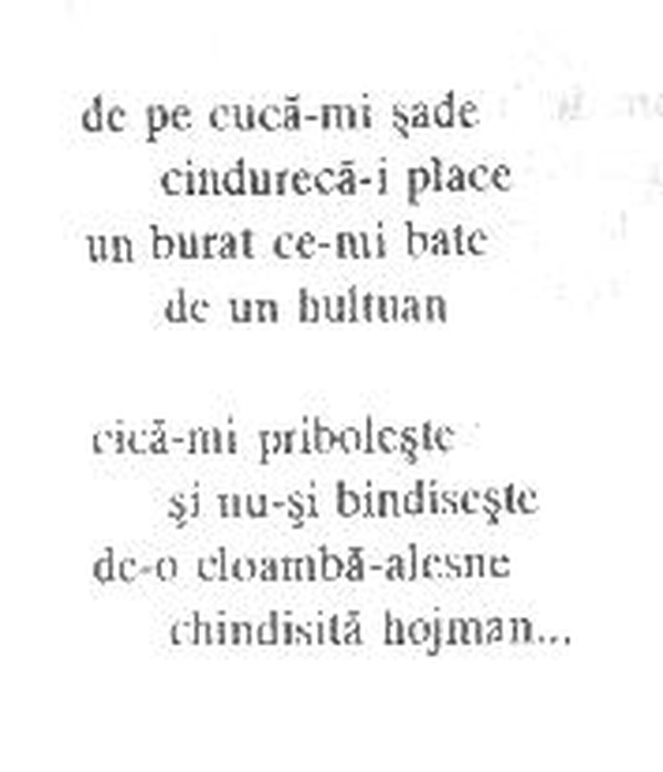 z&icirc;cere 8 from &icirc;ntru, scanned typewriter page