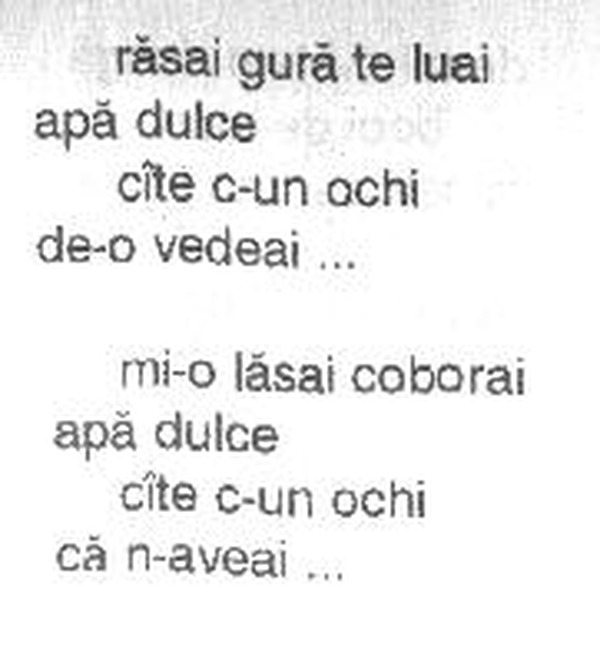 z&icirc;cere 16 from m&abreve;iu, scanned typewriter page