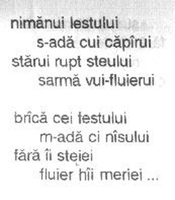 z&icirc;cere 18 from m&abreve;iu, scanned typewriter page