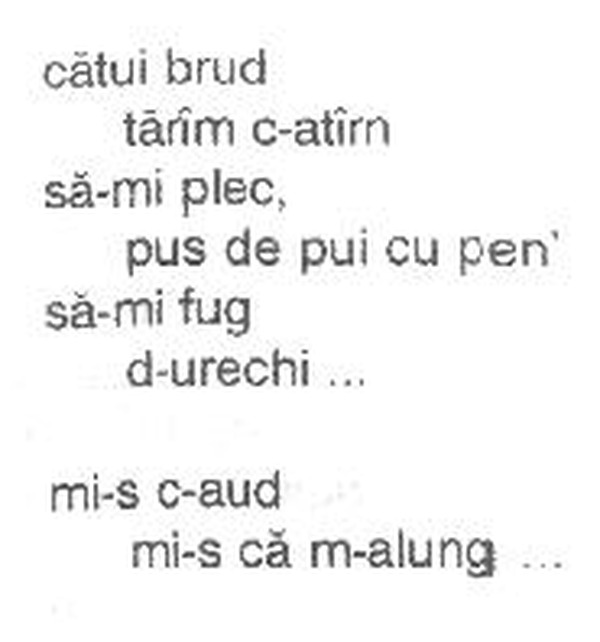 z&icirc;cere 19 from m&abreve;iu, scanned typewriter page