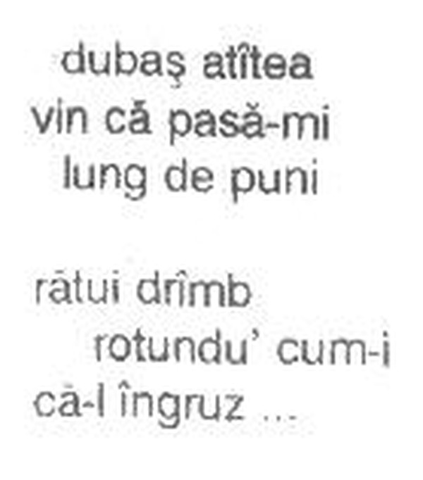 z&icirc;cere 1 from m&abreve;iu, scanned typewriter page