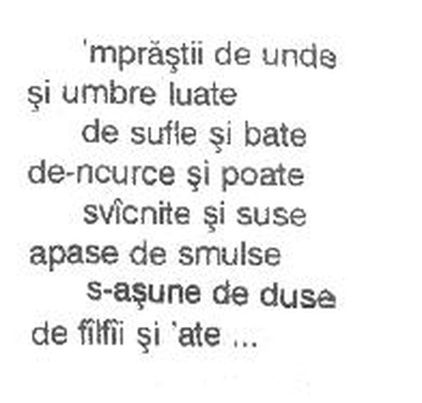 z&icirc;cere 21 from m&abreve;iu, scanned typewriter page