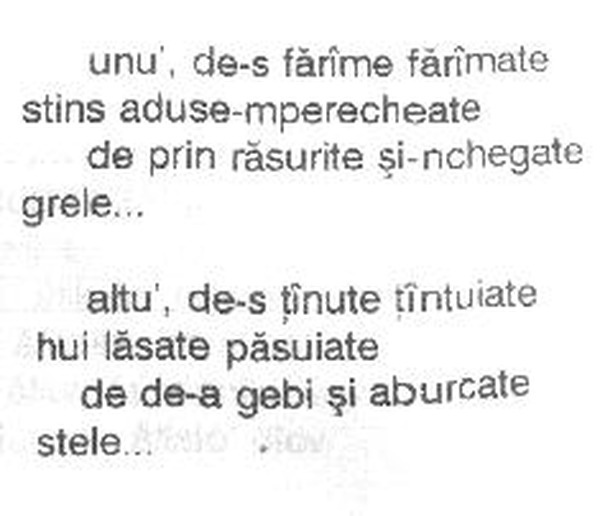 z&icirc;cere 23 from m&abreve;iu, scanned typewriter page